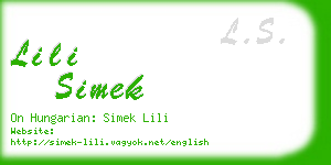 lili simek business card